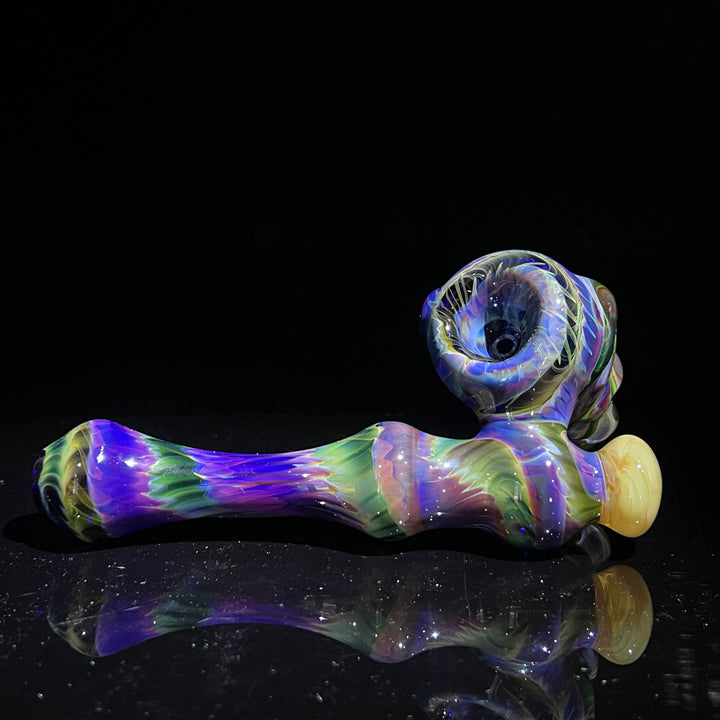 Purple Tie Dye Sidecar Bubbler Glass Pipe Jedi Glassworks   