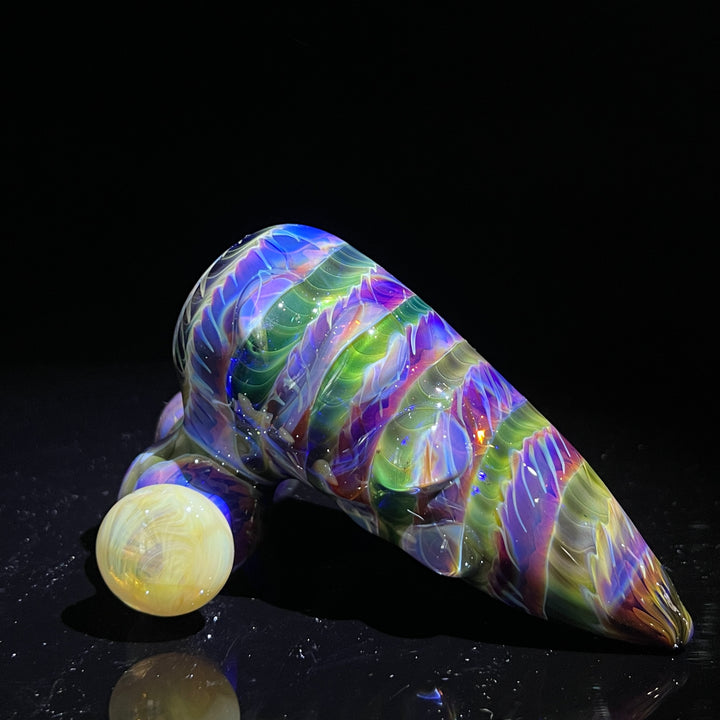 Purple Tie Dye Sidecar Bubbler Glass Pipe Jedi Glassworks   