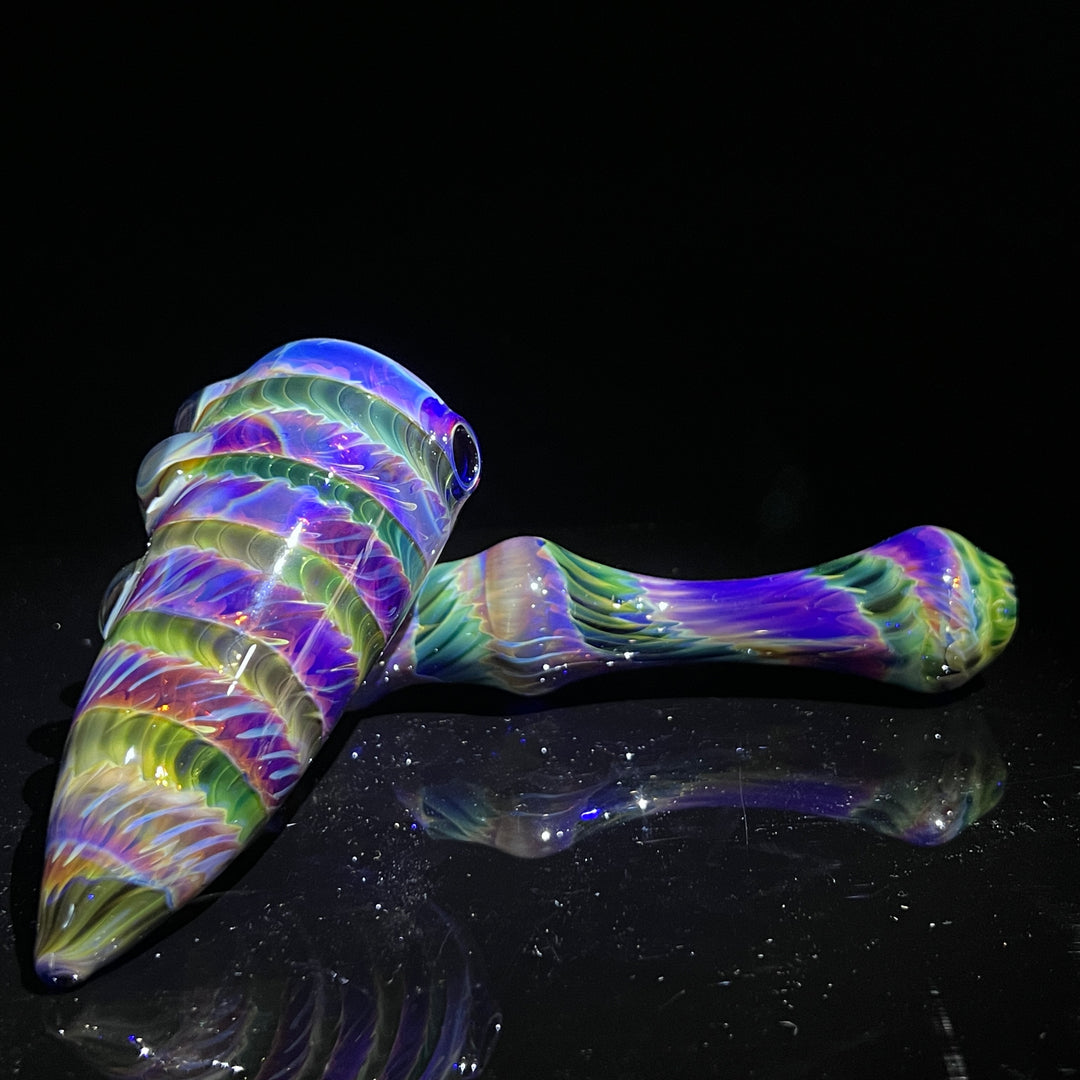 Purple Tie Dye Sidecar Bubbler Glass Pipe Jedi Glassworks   