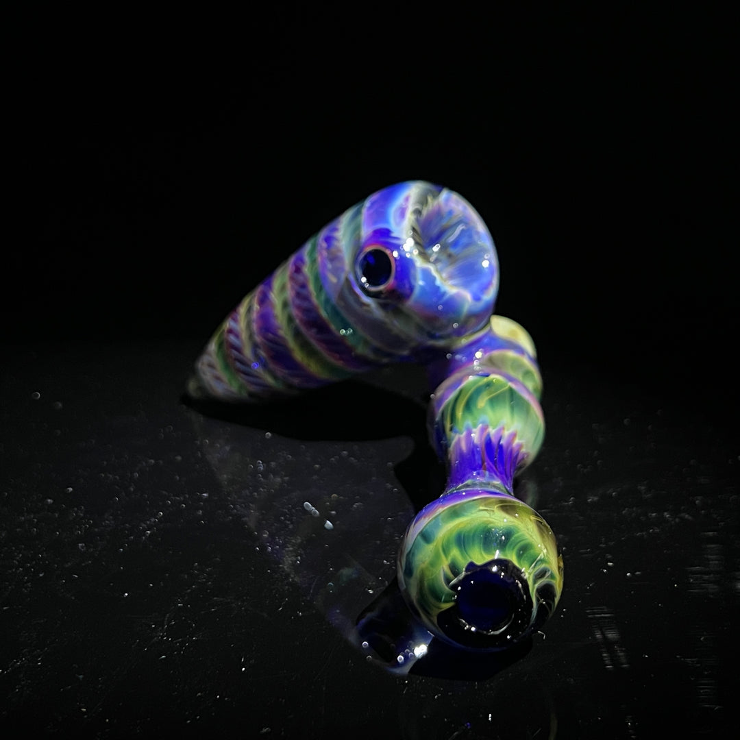 Purple Tie Dye Sidecar Bubbler Glass Pipe Jedi Glassworks   