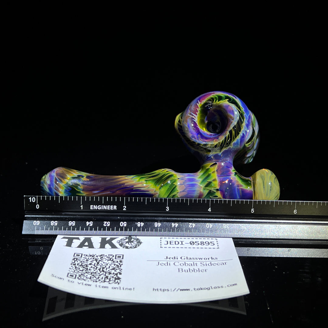 Purple Tie Dye Sidecar Bubbler Glass Pipe Jedi Glassworks   