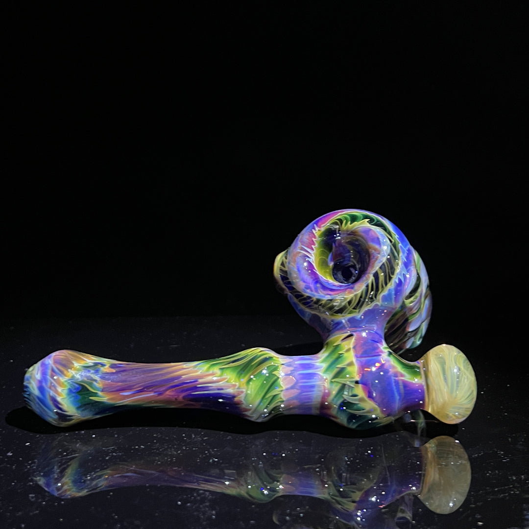 Purple Tie Dye Sidecar Bubbler Glass Pipe Jedi Glassworks   