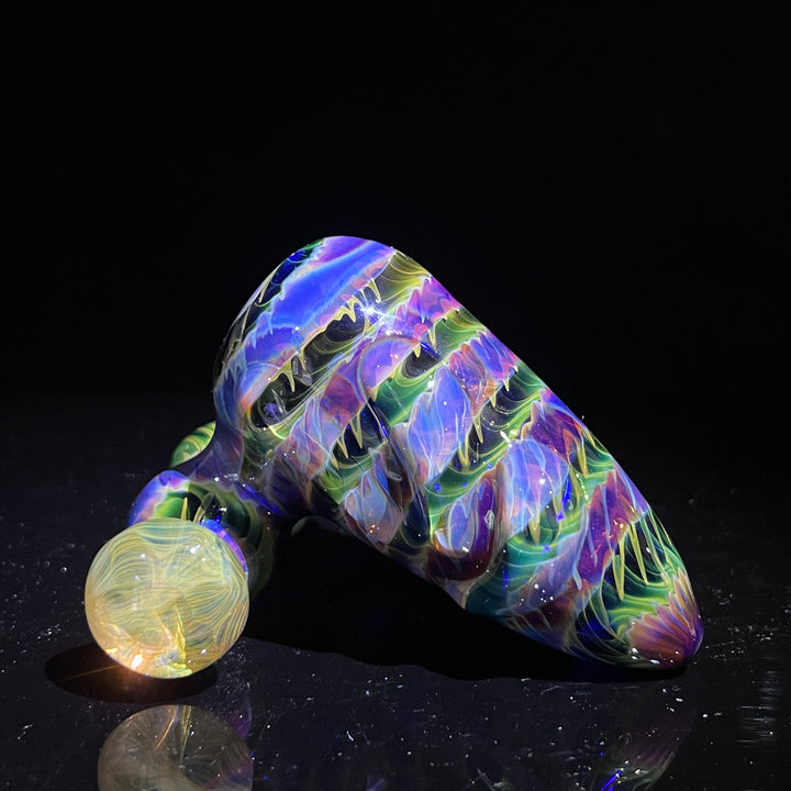 Purple Tie Dye Sidecar Bubbler Glass Pipe Jedi Glassworks   