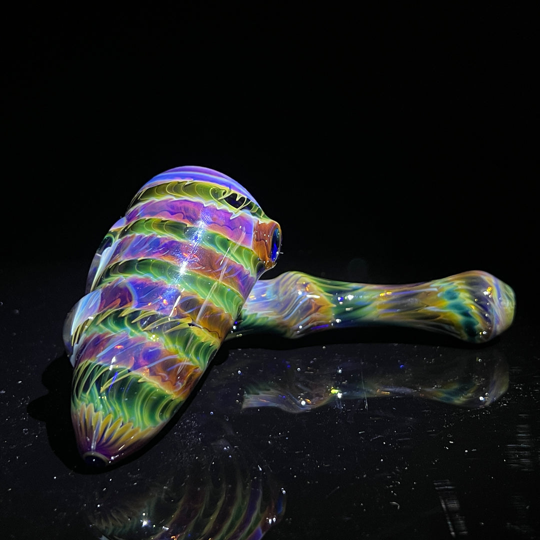 Purple Tie Dye Sidecar Bubbler Glass Pipe Jedi Glassworks   