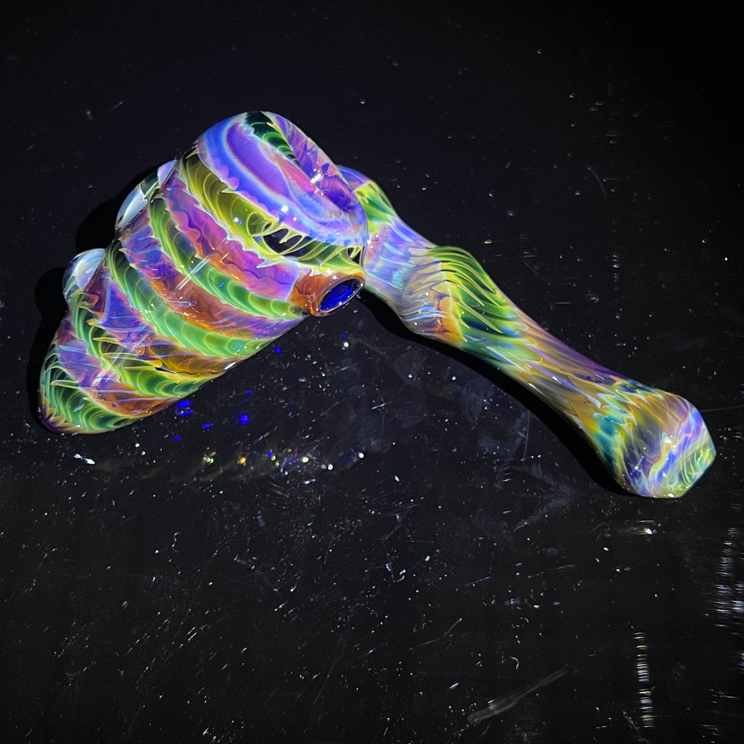 Purple Tie Dye Sidecar Bubbler Glass Pipe Jedi Glassworks   