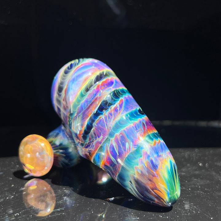 Purple Tie Dye Sidecar Bubbler Glass Pipe Jedi Glassworks   