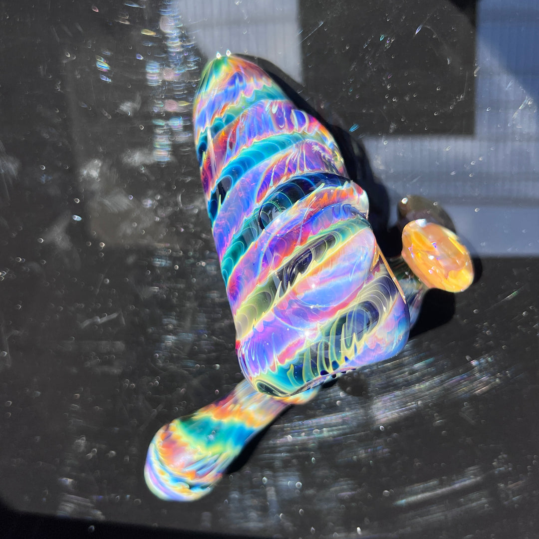 Purple Tie Dye Sidecar Bubbler Glass Pipe Jedi Glassworks   