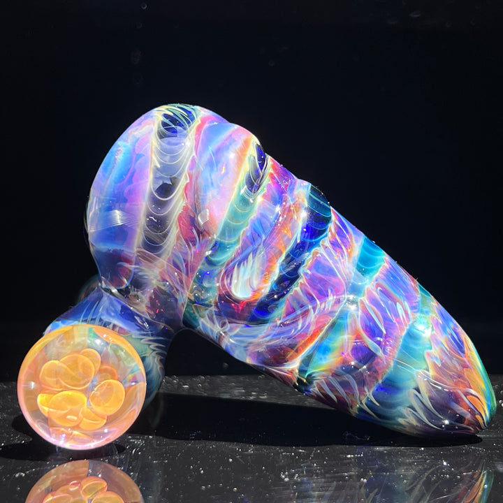 Purple Tie Dye Sidecar Bubbler Glass Pipe Jedi Glassworks   