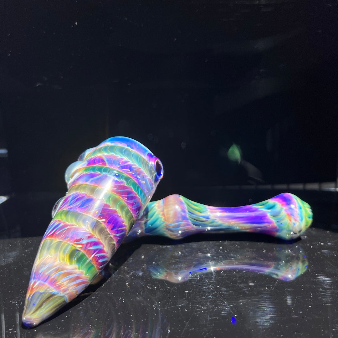 Purple Tie Dye Sidecar Bubbler Glass Pipe Jedi Glassworks   