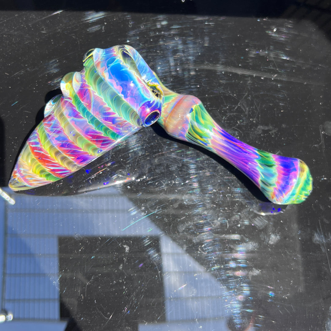 Purple Tie Dye Sidecar Bubbler Glass Pipe Jedi Glassworks   