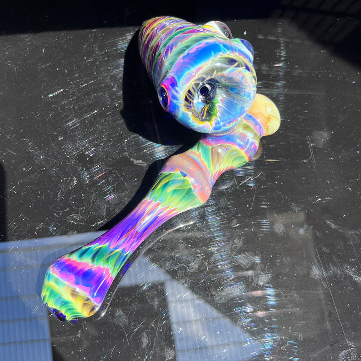 Purple Tie Dye Sidecar Bubbler Glass Pipe Jedi Glassworks   