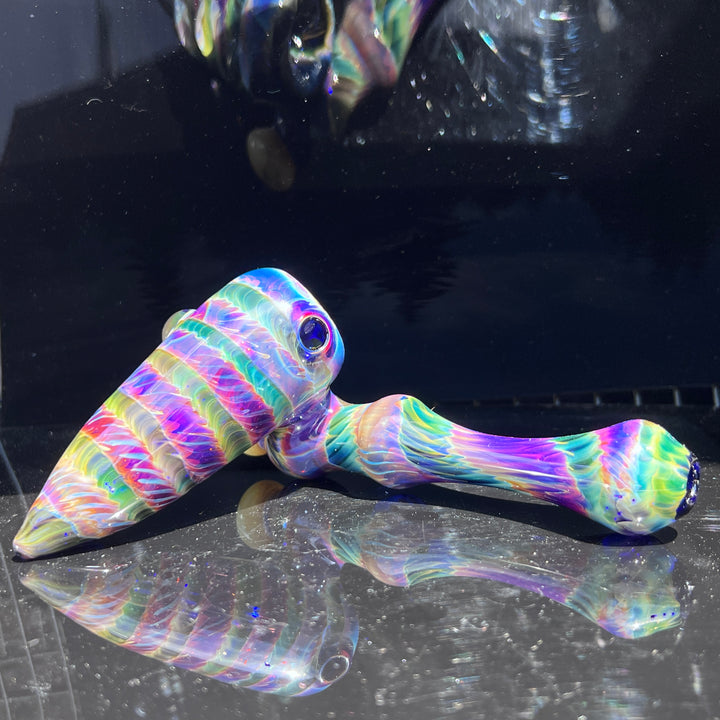 Purple Tie Dye Sidecar Bubbler Glass Pipe Jedi Glassworks   