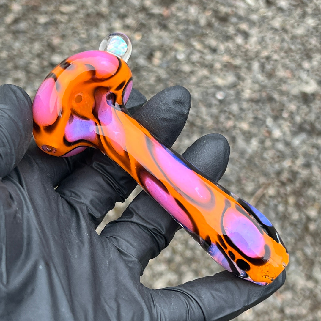 Leopard Opal Pipe Glass Pipe Beezy Glass