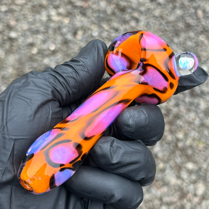 Leopard Opal Pipe Glass Pipe Beezy Glass