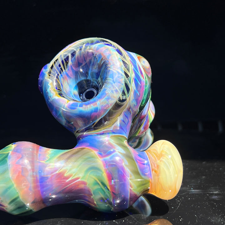 Purple Tie Dye Sidecar Bubbler Glass Pipe Jedi Glassworks   