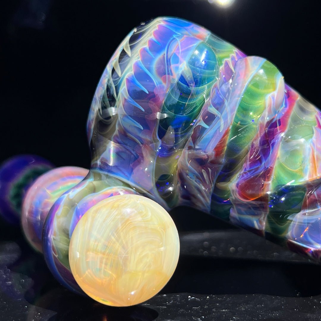 Purple Tie Dye Sidecar Bubbler Glass Pipe Jedi Glassworks   