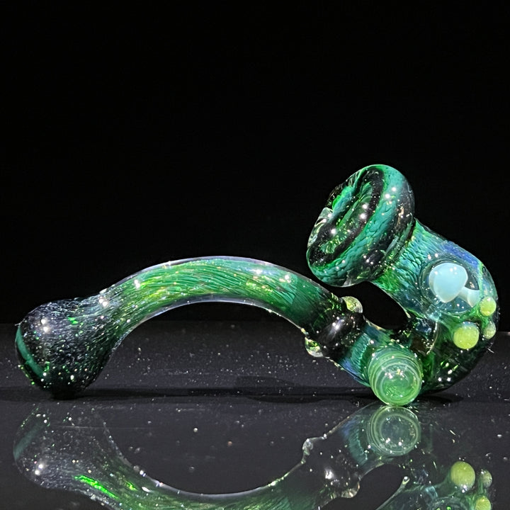 Deep Green Mushroom Sherlock Glass Pipe Beezy Glass