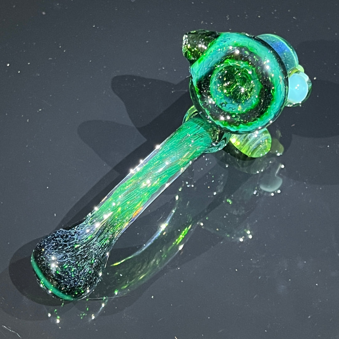 Deep Green Mushroom Sherlock Glass Pipe Beezy Glass