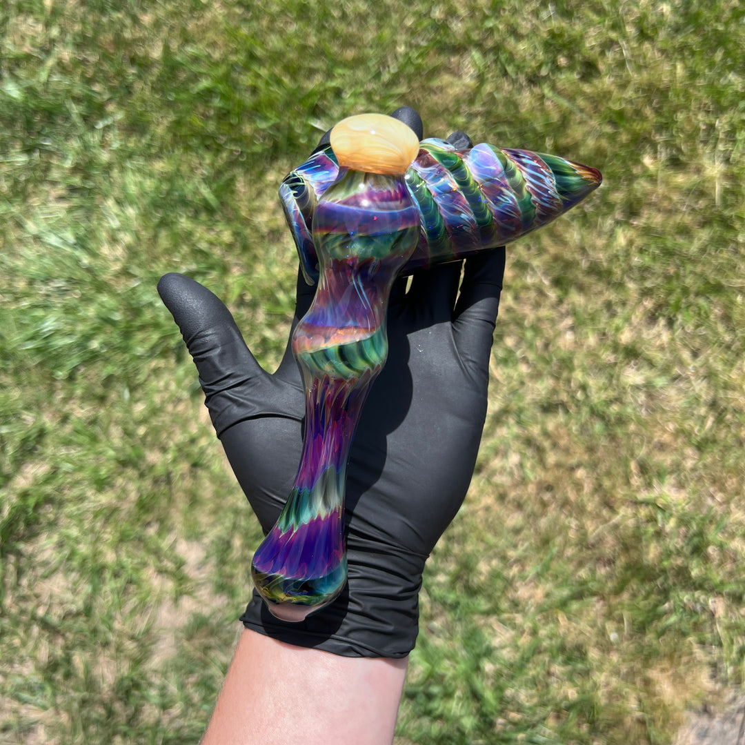 Purple Tie Dye Sidecar Bubbler Glass Pipe Jedi Glassworks   