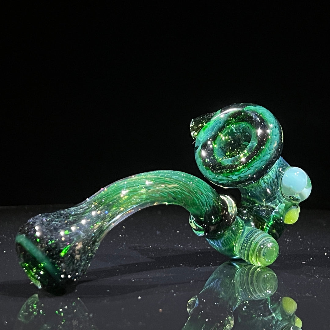 Deep Green Mushroom Sherlock Glass Pipe Beezy Glass