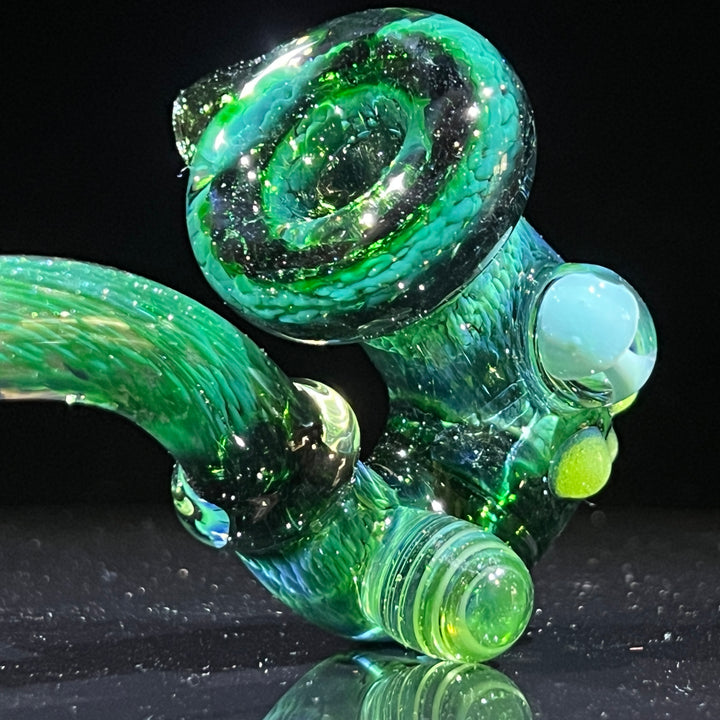 Deep Green Mushroom Sherlock Glass Pipe Beezy Glass