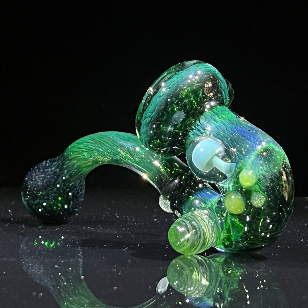 Deep Green Mushroom Sherlock Glass Pipe Beezy Glass