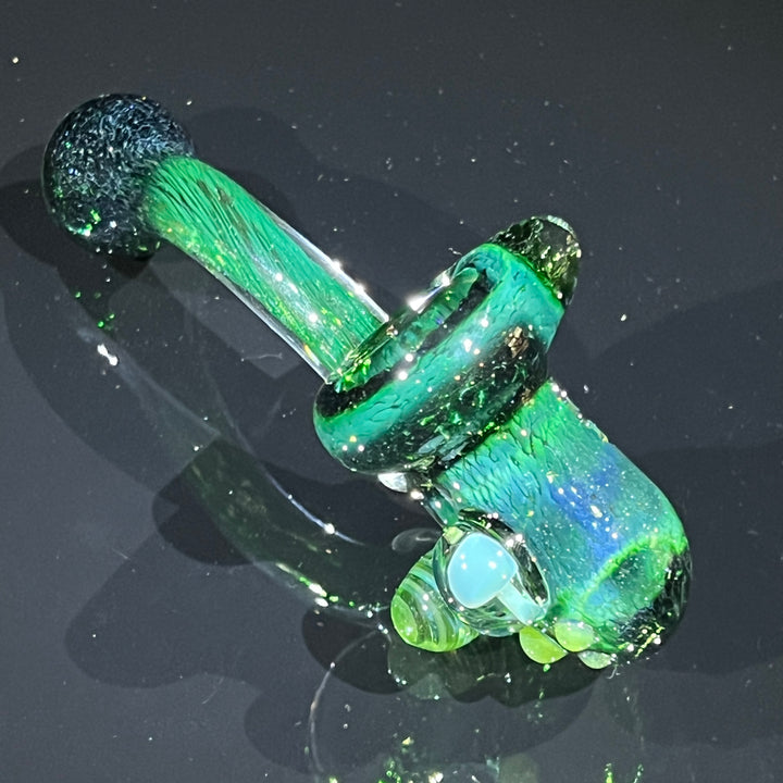 Deep Green Mushroom Sherlock Glass Pipe Beezy Glass