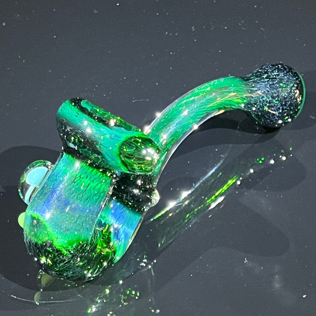 Deep Green Mushroom Sherlock Glass Pipe Beezy Glass