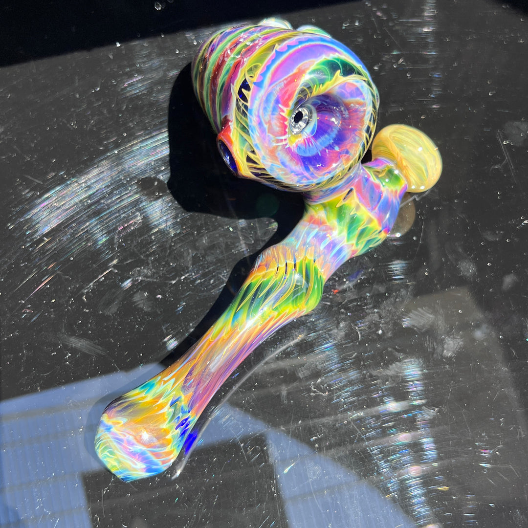 Purple Tie Dye Sidecar Bubbler Glass Pipe Jedi Glassworks   