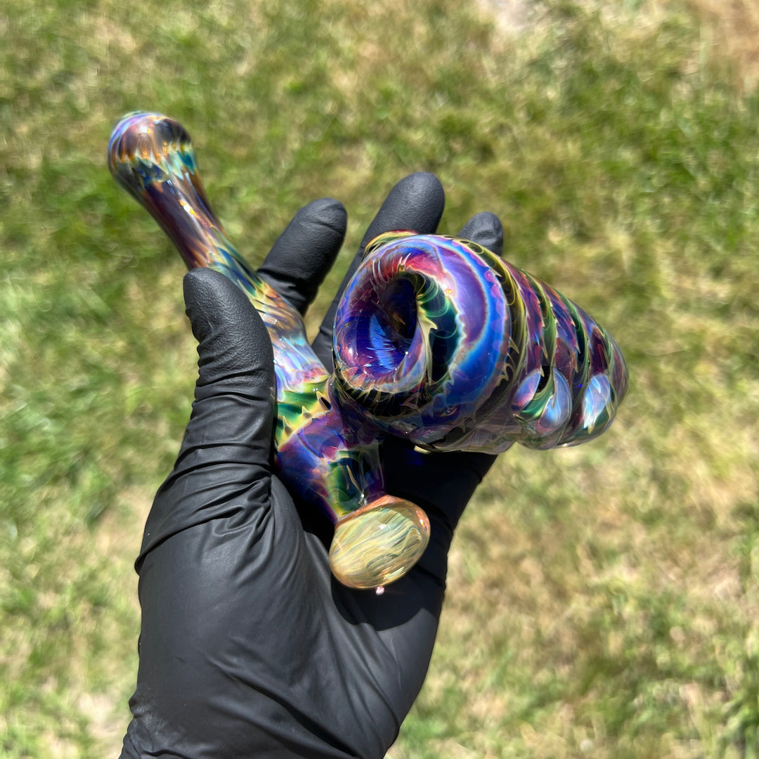 Purple Tie Dye Sidecar Bubbler Glass Pipe Jedi Glassworks   