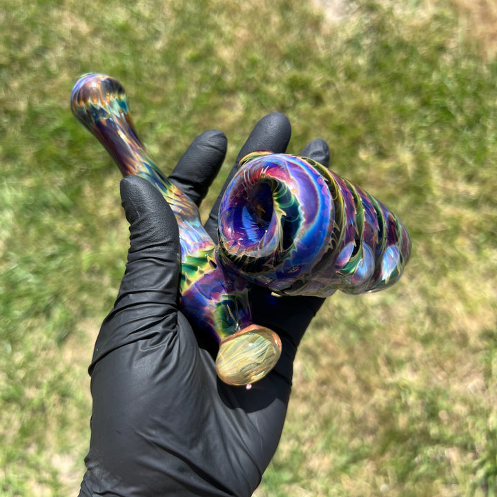 Purple Tie Dye Sidecar Bubbler Glass Pipe Jedi Glassworks   