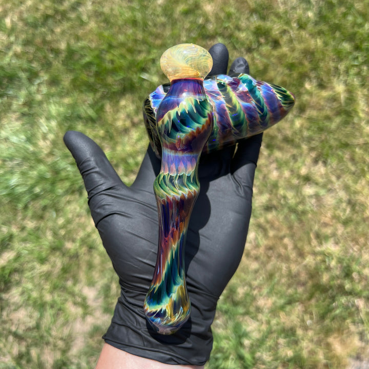 Purple Tie Dye Sidecar Bubbler Glass Pipe Jedi Glassworks   