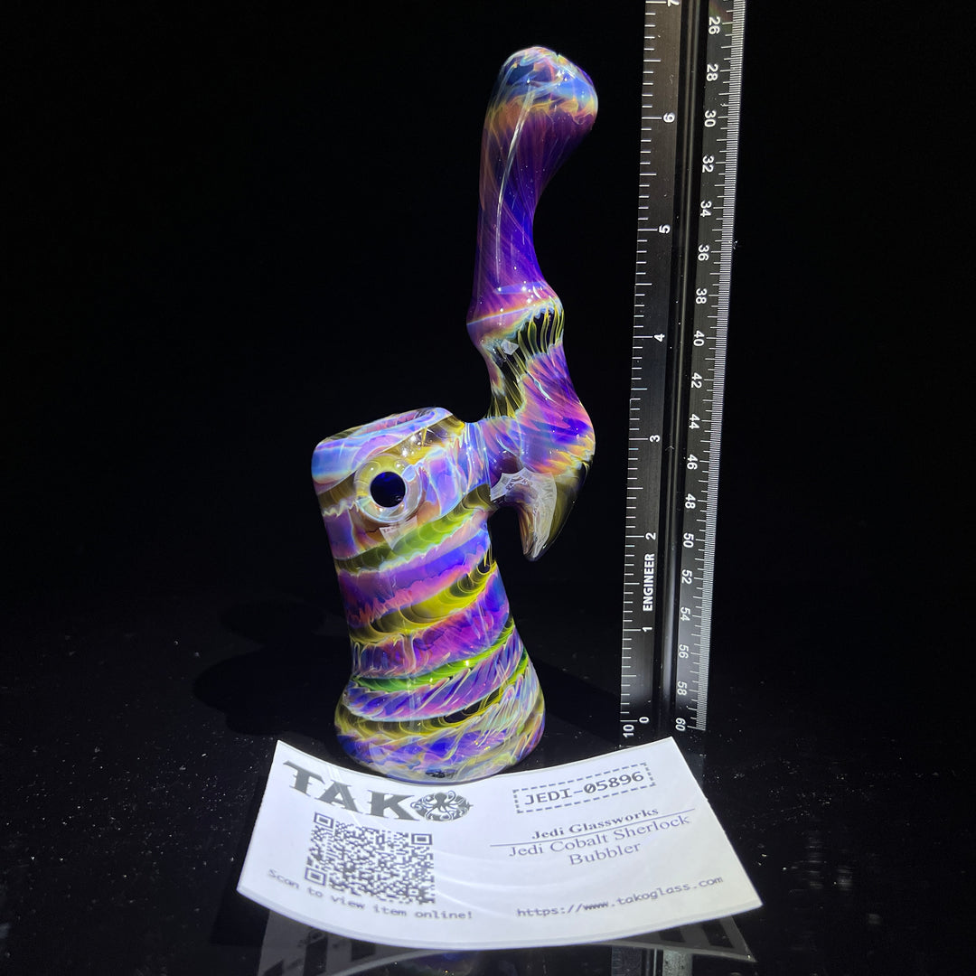 Purple Tie Dye Sherlock Bubbler Glass Pipe Jedi Glassworks   