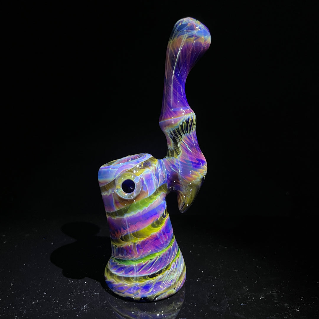 Purple Tie Dye Sherlock Bubbler Glass Pipe Jedi Glassworks   