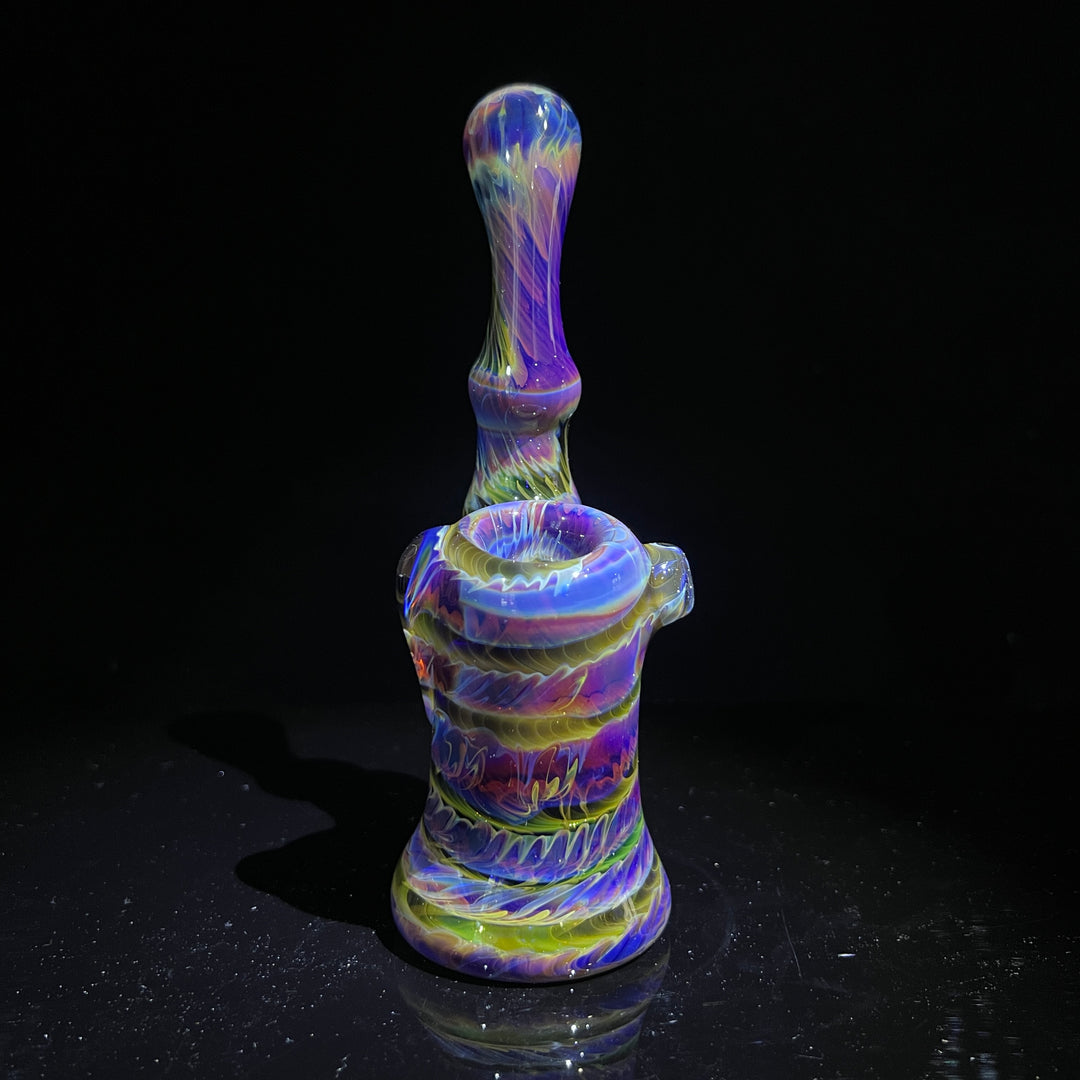 Purple Tie Dye Sherlock Bubbler Glass Pipe Jedi Glassworks   