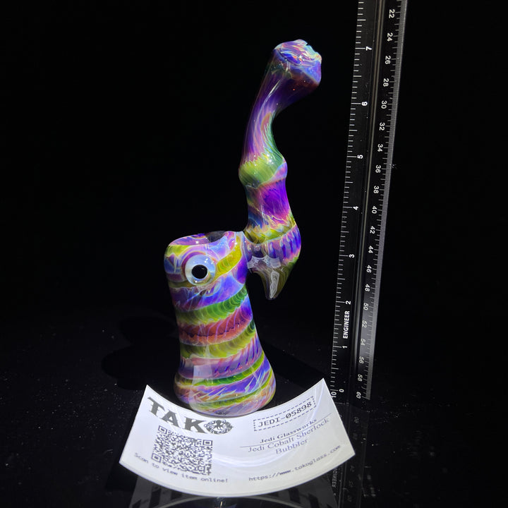 Purple Tie Dye Sherlock Bubbler Glass Pipe Jedi Glassworks   