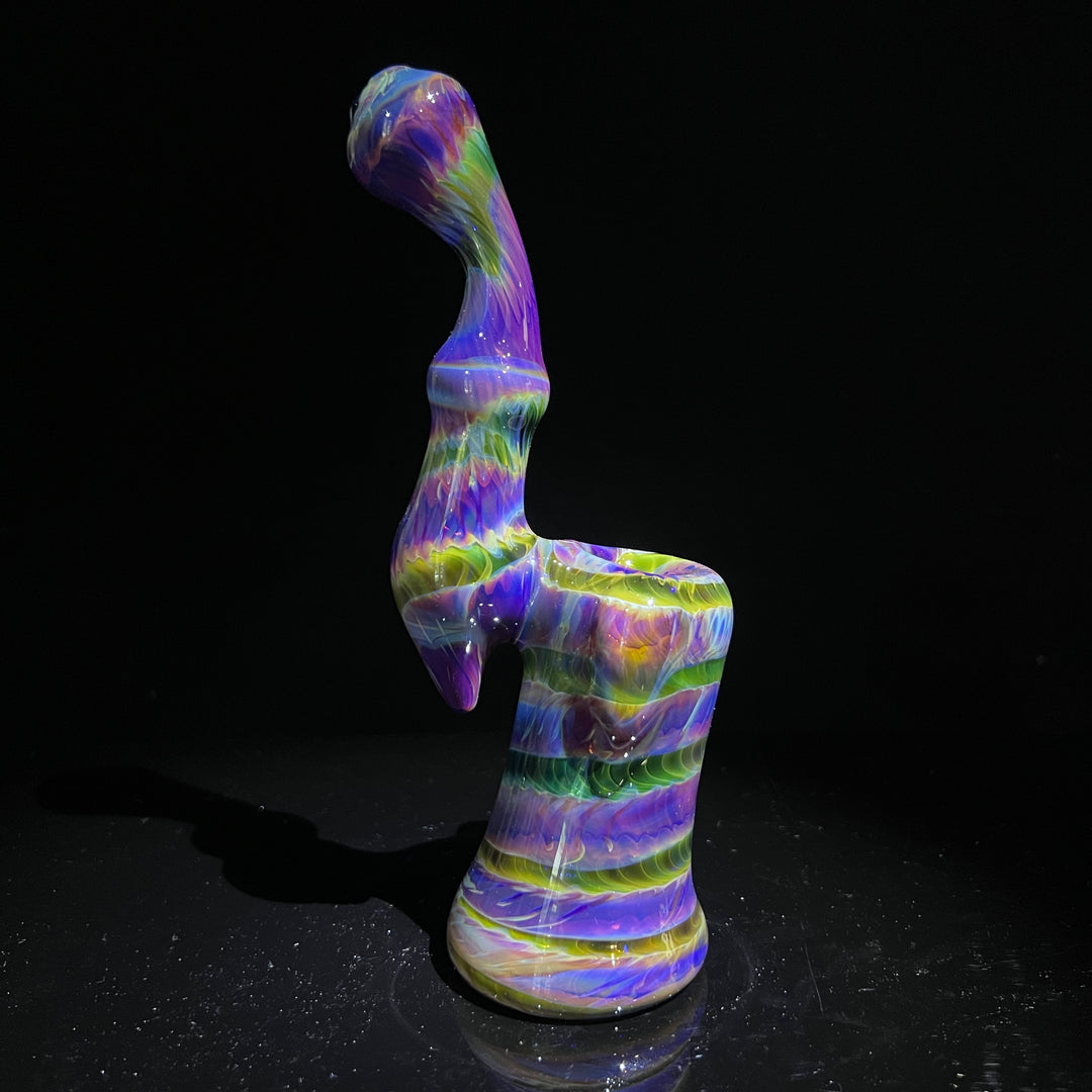 Purple Tie Dye Sherlock Bubbler Glass Pipe Jedi Glassworks   