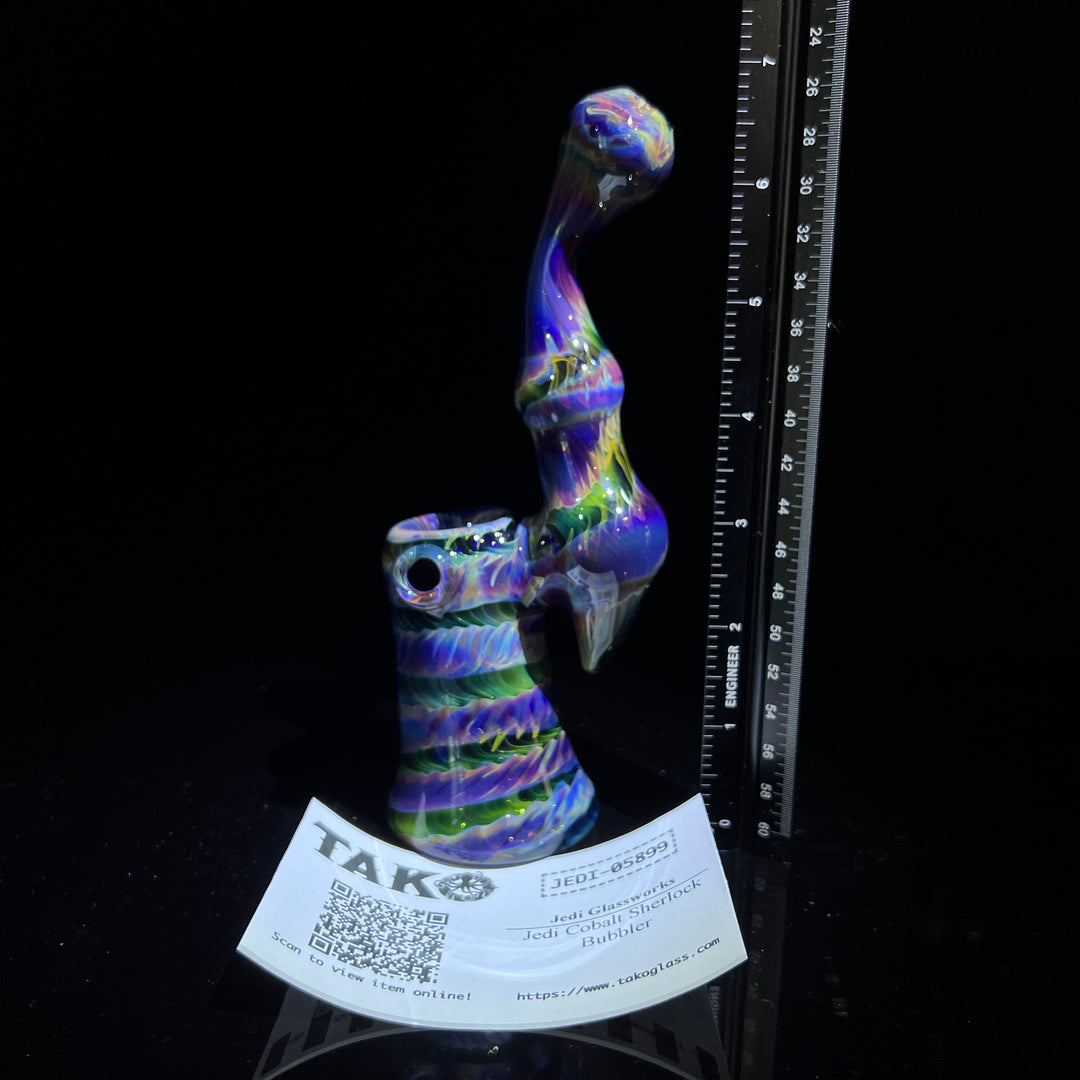 Purple Tie Dye Sherlock Bubbler Glass Pipe Jedi Glassworks   