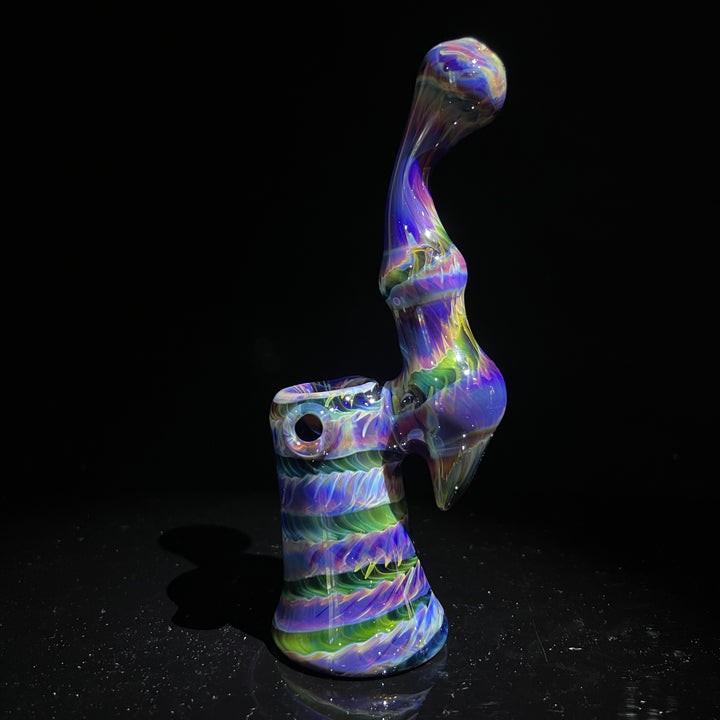 Purple Tie Dye Sherlock Bubbler Glass Pipe Jedi Glassworks   