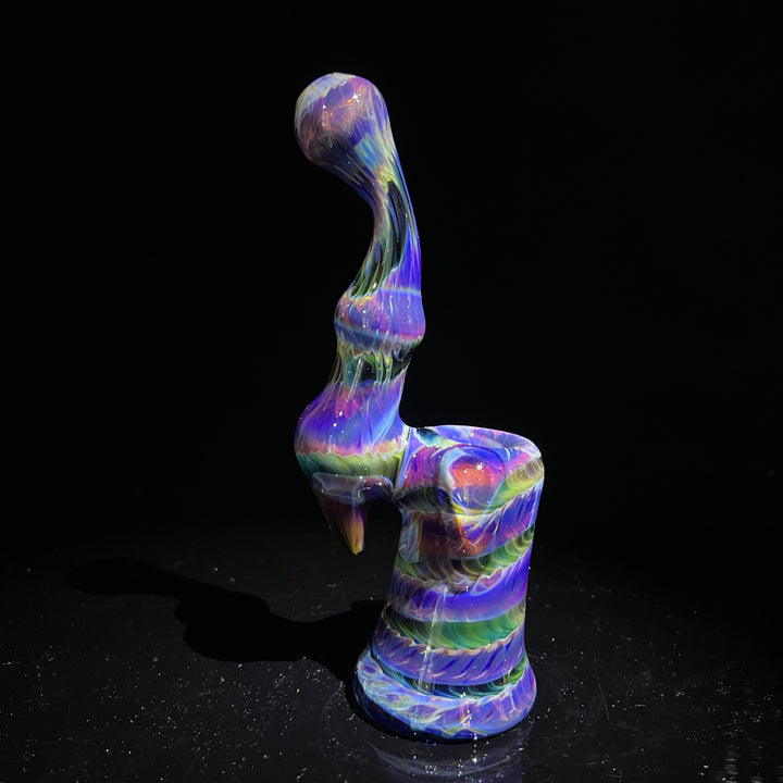 Purple Tie Dye Sherlock Bubbler Glass Pipe Jedi Glassworks   