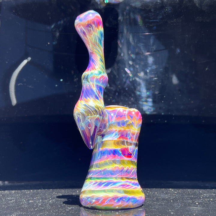 Purple Tie Dye Sherlock Bubbler Glass Pipe Jedi Glassworks   