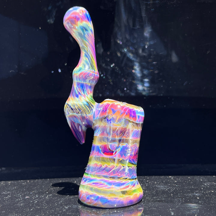 Purple Tie Dye Sherlock Bubbler Glass Pipe Jedi Glassworks   