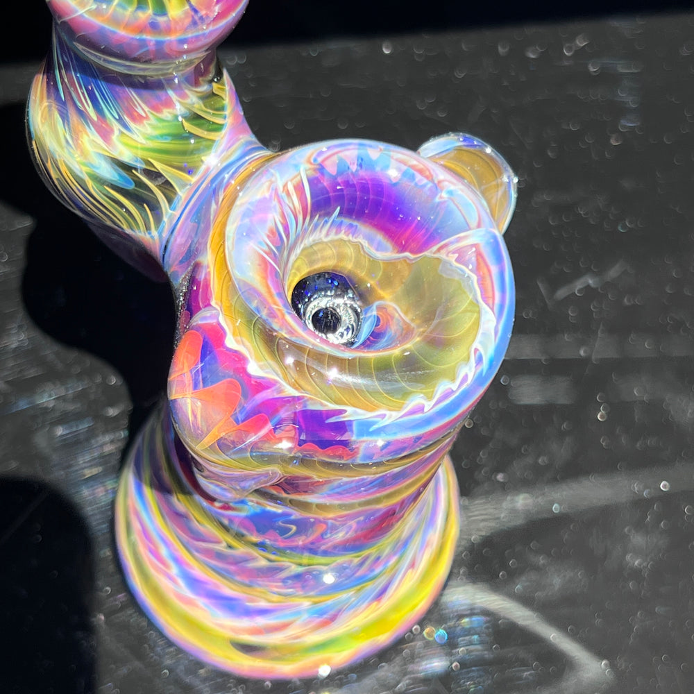 Purple Tie Dye Sherlock Bubbler Glass Pipe Jedi Glassworks   