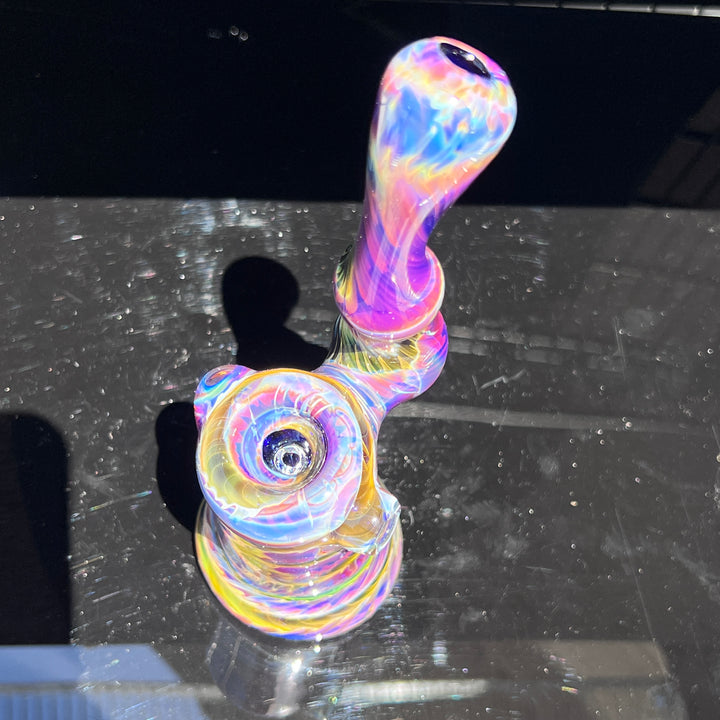 Purple Tie Dye Sherlock Bubbler Glass Pipe Jedi Glassworks   