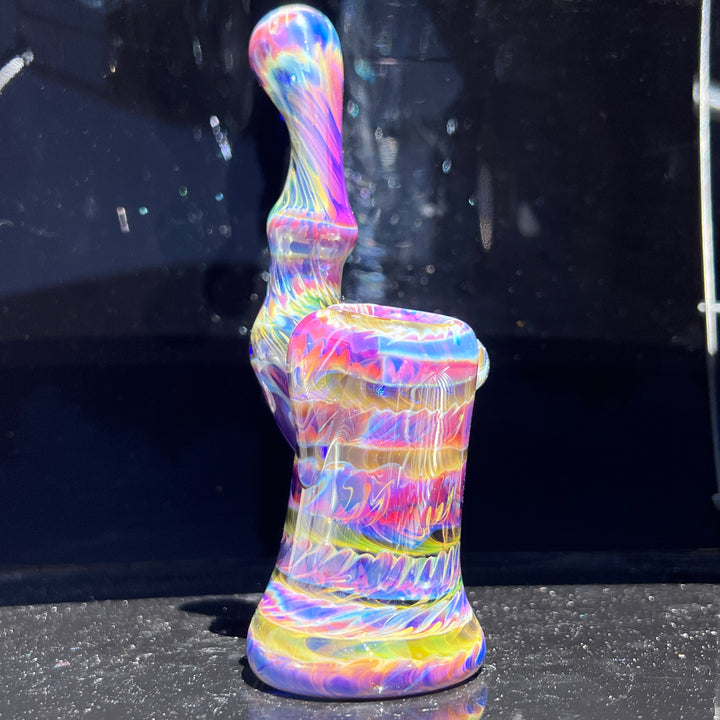 Purple Tie Dye Sherlock Bubbler Glass Pipe Jedi Glassworks   