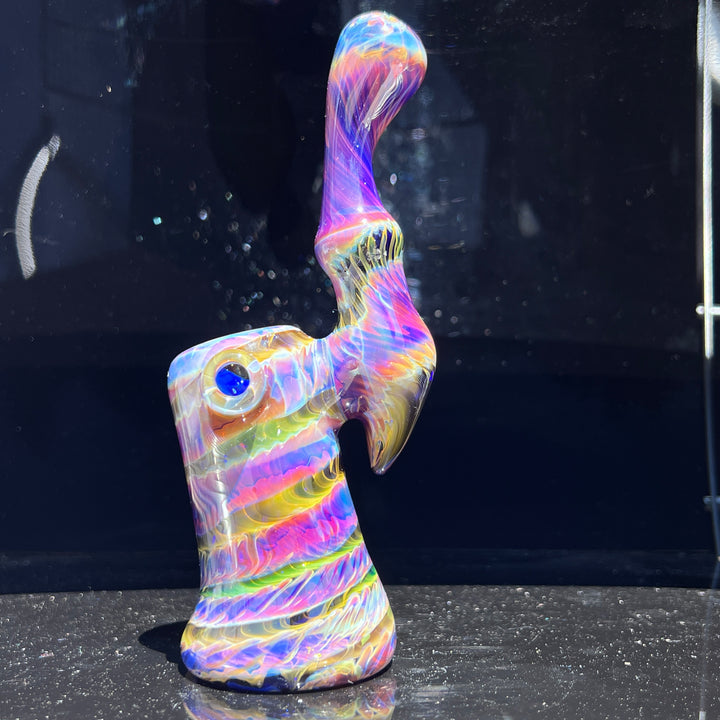 Purple Tie Dye Sherlock Bubbler Glass Pipe Jedi Glassworks   