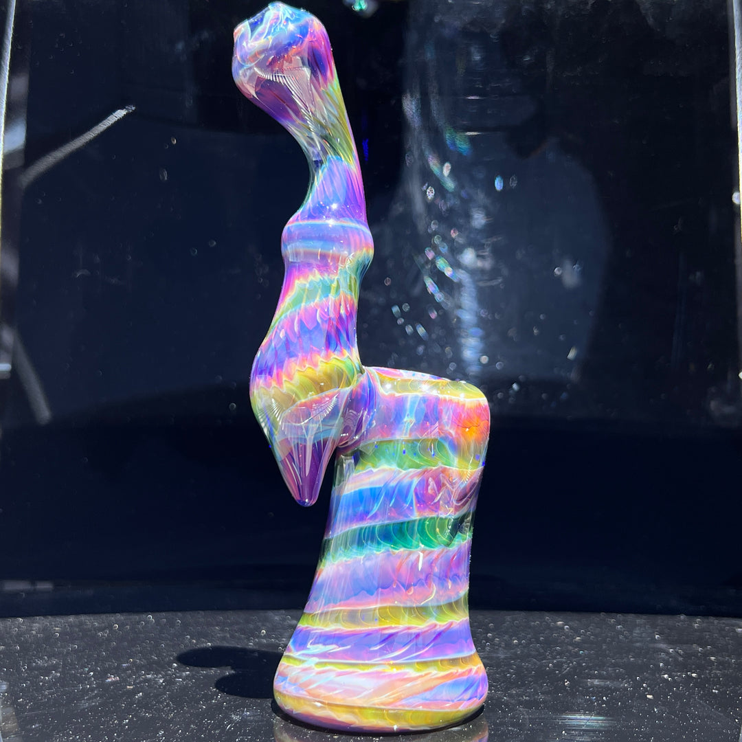 Purple Tie Dye Sherlock Bubbler Glass Pipe Jedi Glassworks   