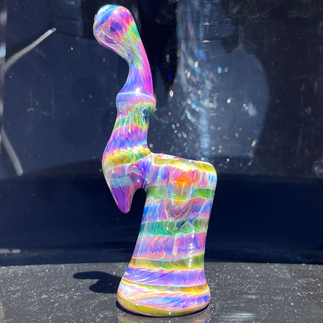 Purple Tie Dye Sherlock Bubbler Glass Pipe Jedi Glassworks   