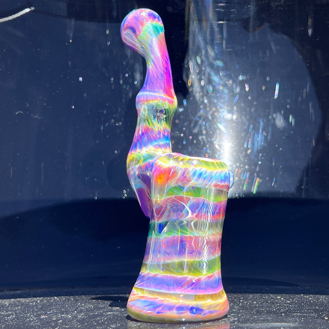 Purple Tie Dye Sherlock Bubbler Glass Pipe Jedi Glassworks   