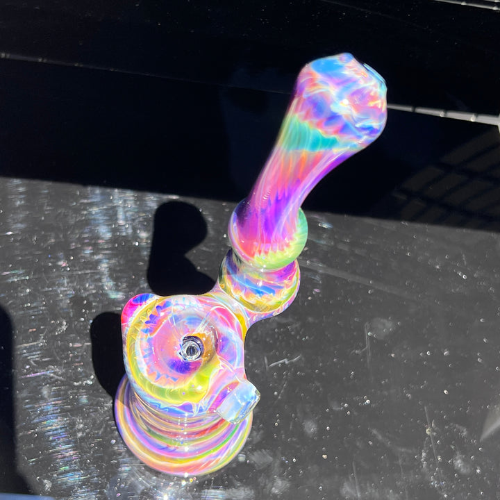 Purple Tie Dye Sherlock Bubbler Glass Pipe Jedi Glassworks   